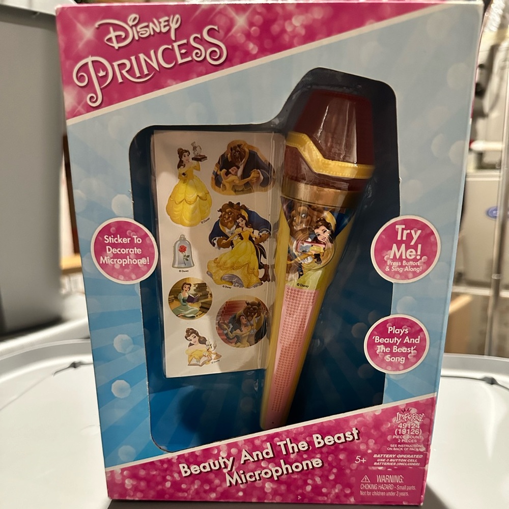 Disney Princess Light up Melody Microphone With Sticker -  Beauty and the Beast